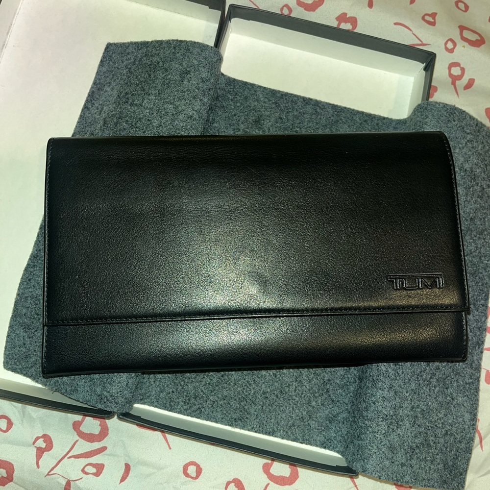 Tumi Black Modernist Travel Wallet